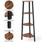 4 Tier Corner Shelf Ladder Bookcase Space Saving Storage Black Brown